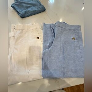 NWT jcrew linen straight leg pants , set of two size 6P